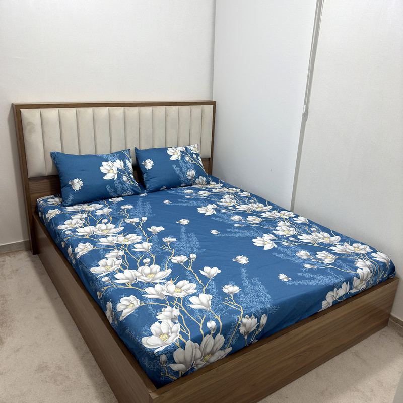 سرویس ملحفه ناتوسا مدل ارکیده کد 180 دو نفره سه تکه