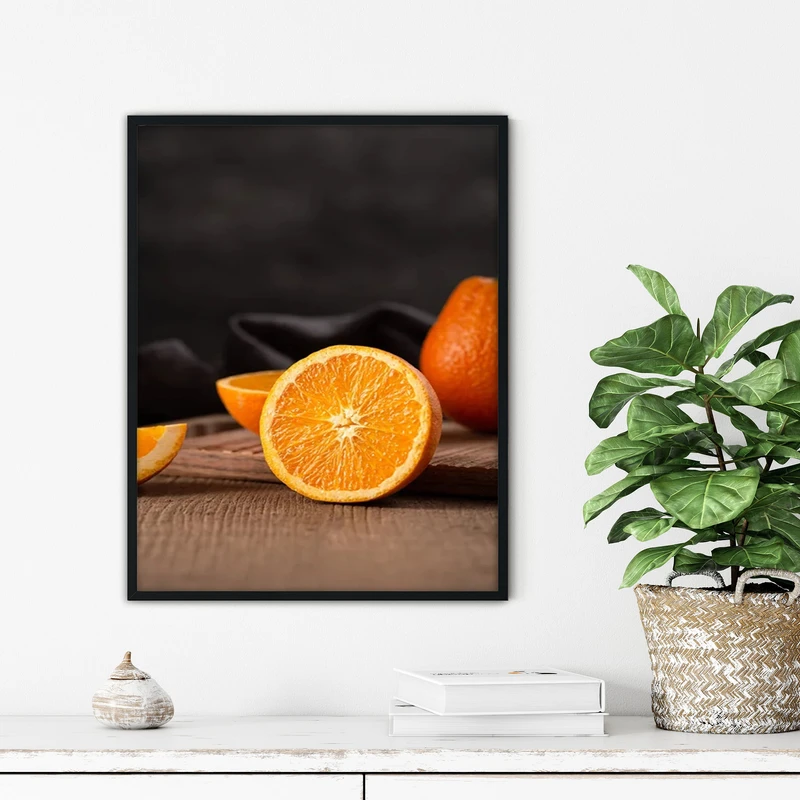 تابلو آتریسا طرح پرتقال مدرن مدل ATFF346 فریم مشکی