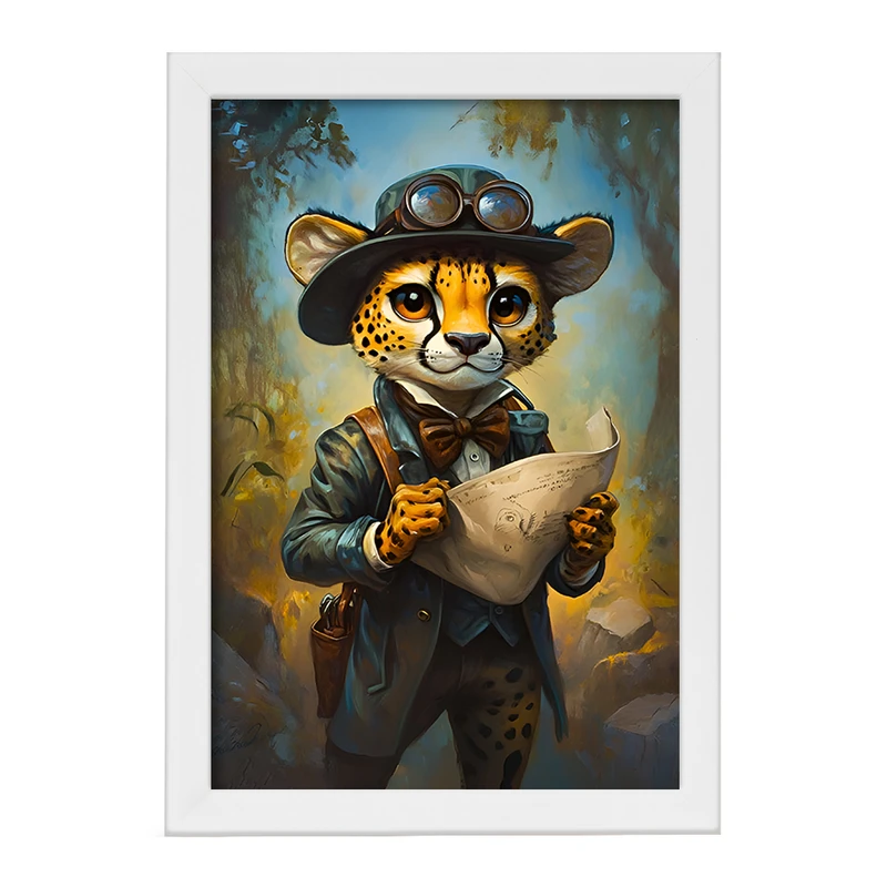 تابلو خندالو مدل یوزپلنگ جهانگرد کد F11784