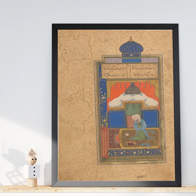 تابلو طرح نقاشی سنتی مدل G00139 فریم مشکی