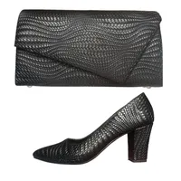 ست کیف و کفش پاشنه‌دار زنانه مدل لودشکا بافت