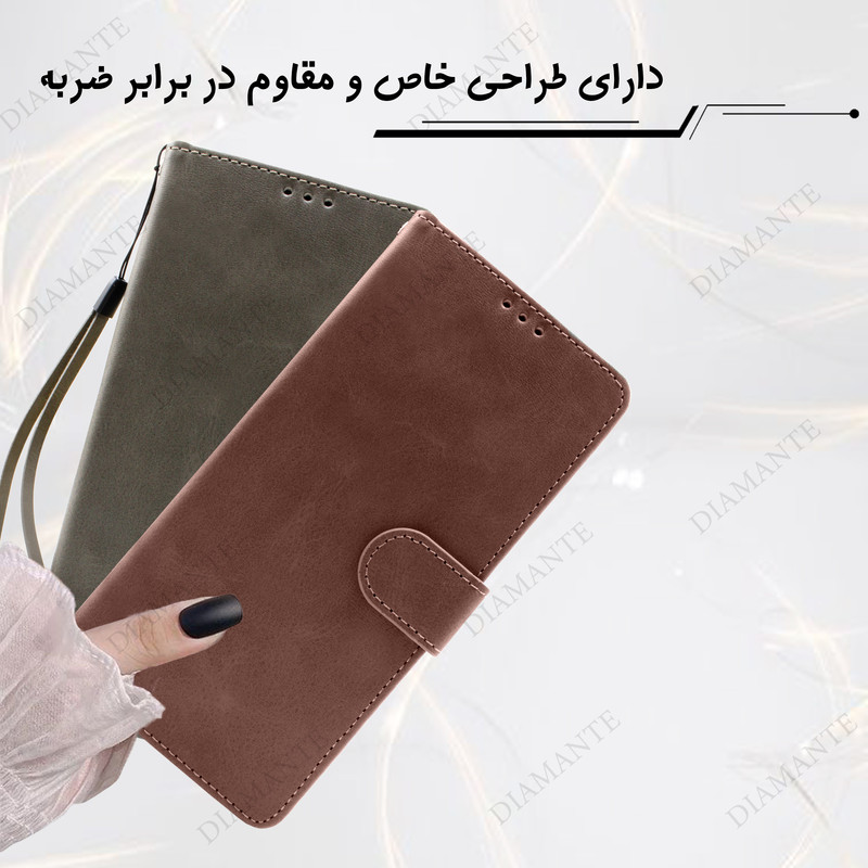 کیف کلاسوری دیامانته مدل Grigio bk مناسب برای گوشی موبایل هوآوی Y9S به همرا بند آویز
