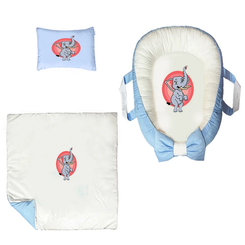 سرویس خواب سه تکه نوزاد ناریکو مدل گارد محافظ دار طرح فیل کد 0132