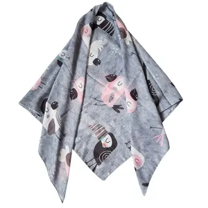 روسری دخترانه رمانتیک مدل پرندگان کد san36-12