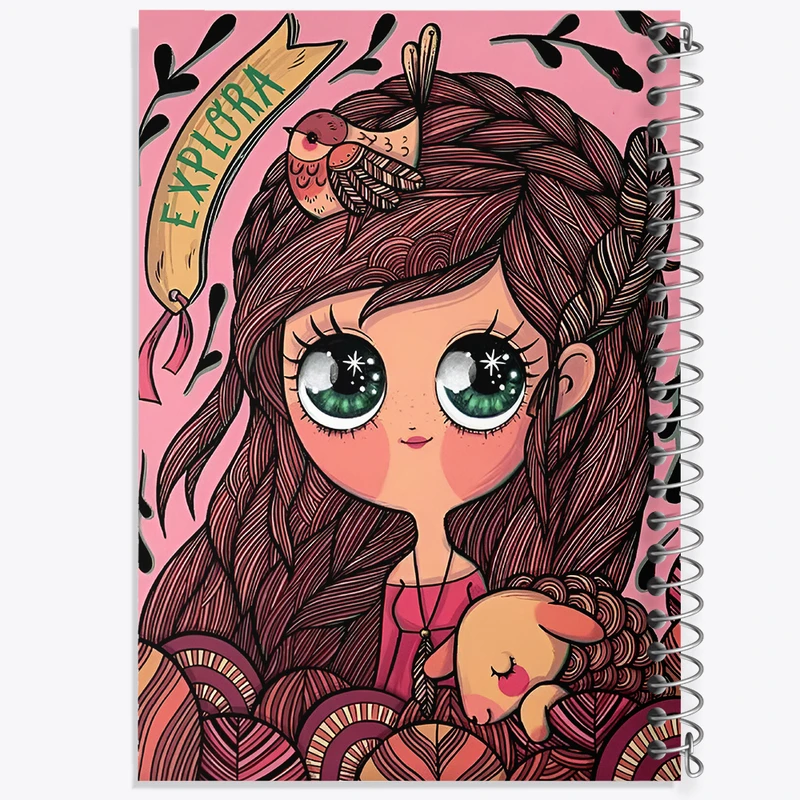 دفتر ژورنال نویسی 50 برگ خندالو مدل نقطه ای طرح دخترانه کد N3296