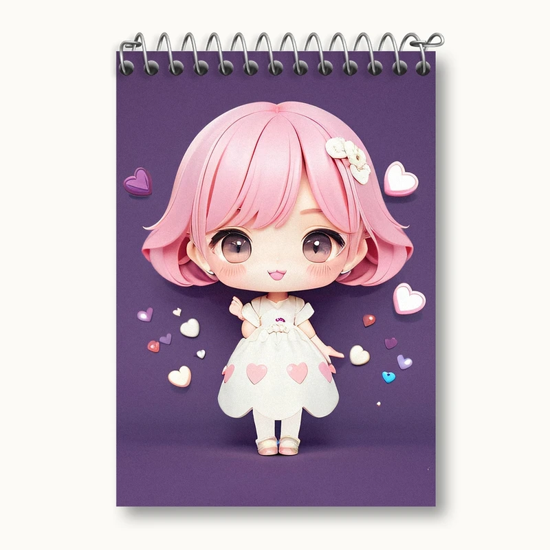 دفتر یادداشت 50 برگ خندالو مدل دخترانه (Girlish) کد 36855