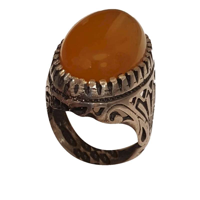 انگشتر نقره مردانه مدل عقیق شرف الشمس