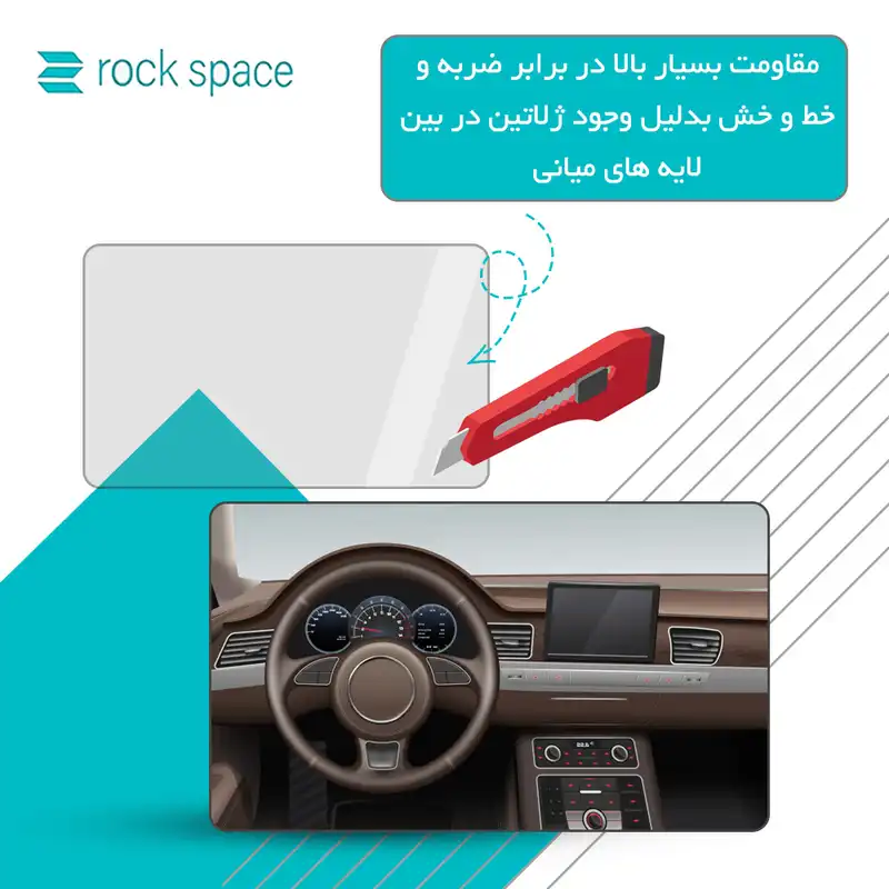محافظ صفحه نمایش خودرو شفاف راک  اسپیس مدل HyGEL مناسب برای مانیتور بهمن Dignity Prime