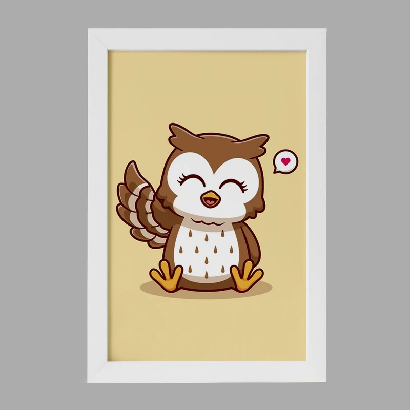 تابلو خندالو مدل حیوانات بامزه جغد کد 29686