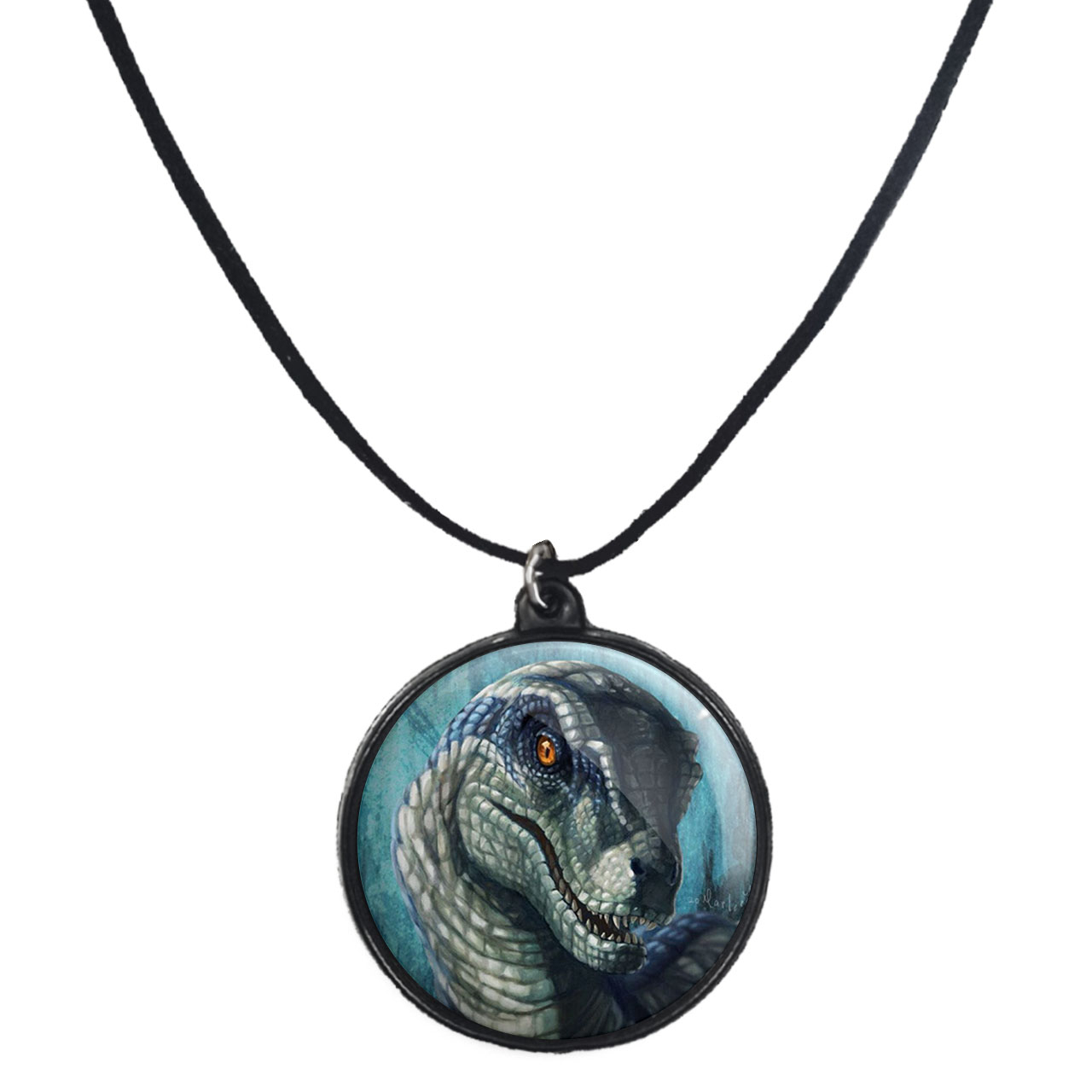 گردنبند پرمانه طرح دایناسور ها کد pmb.23366 مدل دو طرفه