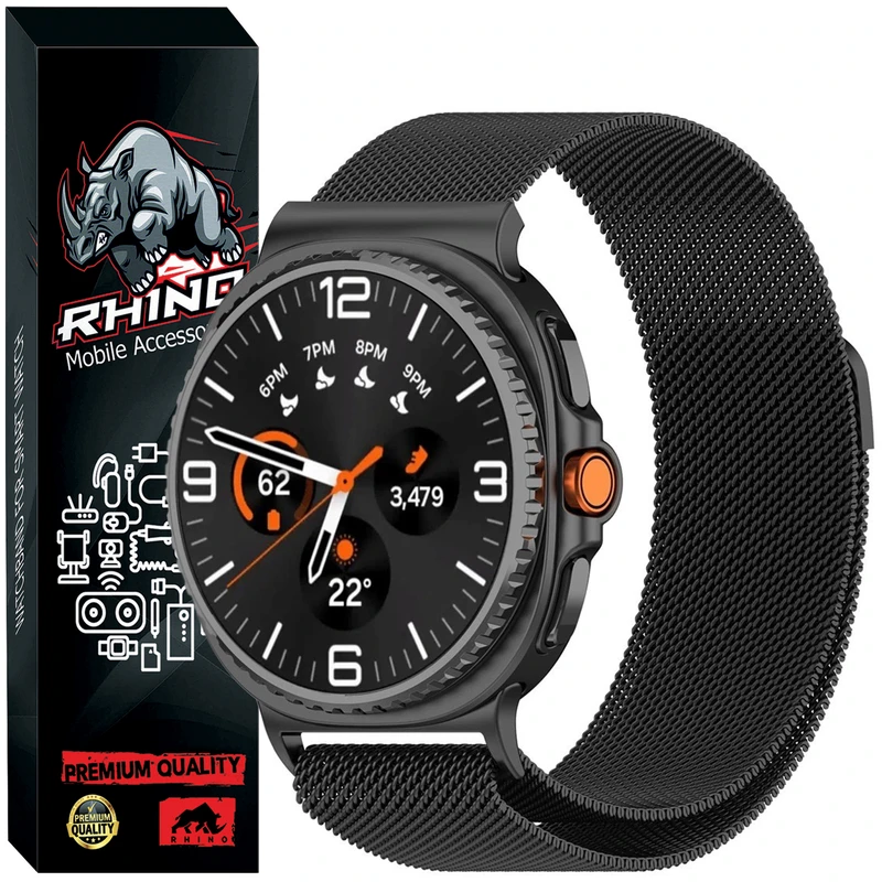 بند راینو مدل Milan-W8 مناسب برای ساعت هوشمند سامسونگ Galaxy Watch 8 Classic 46mm