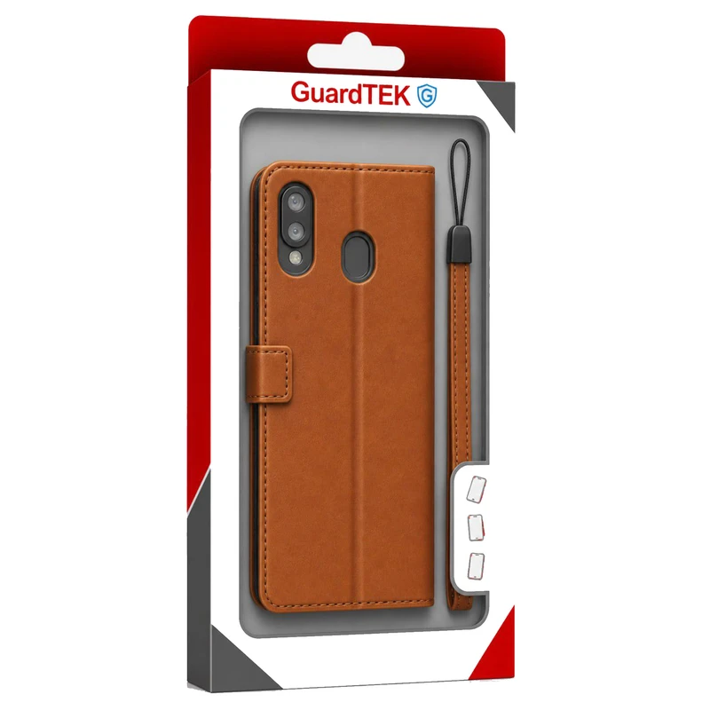 کیف کلاسوری گاردتک مدل  Flip cover strap مناسب برای گوشی موبایل سامسونگ Galaxy A20 به همراه بند