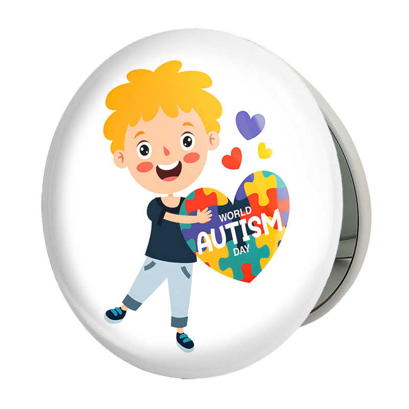 آینه جیبی خندالو طرح اتیسم Autism مدل تاشو کد 26731