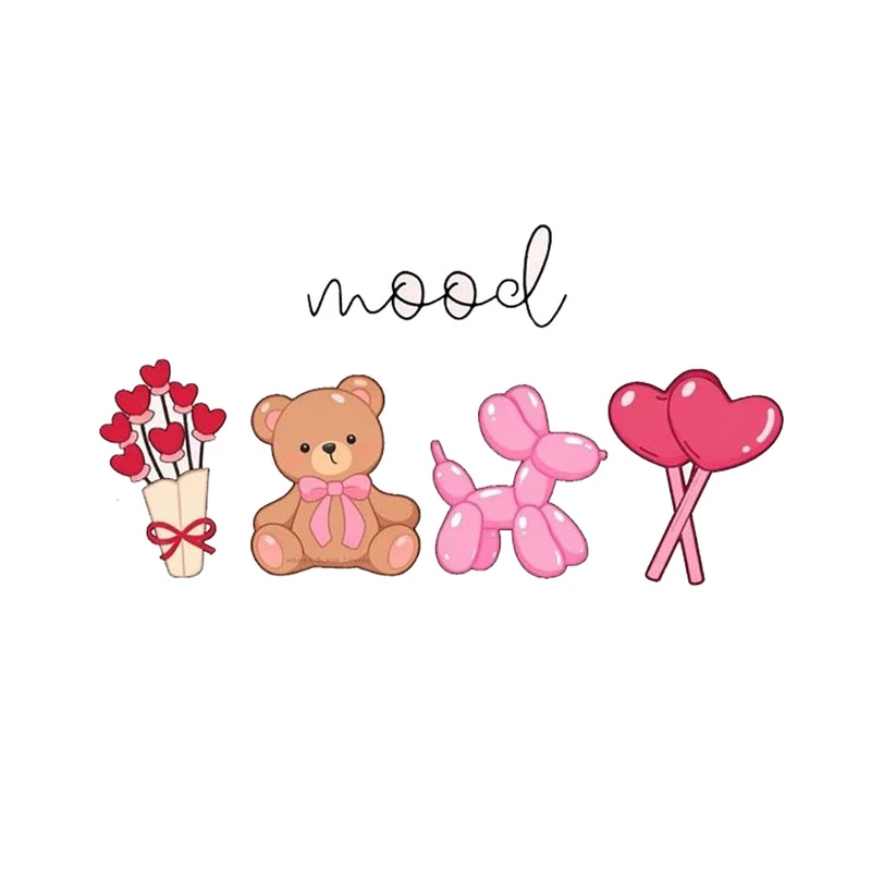استیکر پارچه و لباس پاد آفرین مدل عروسک و گل کد 931