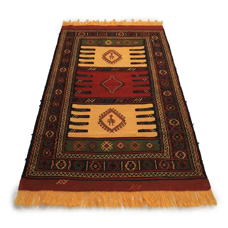 گلیم دستبافت مدل سفره کردی کد 40204115