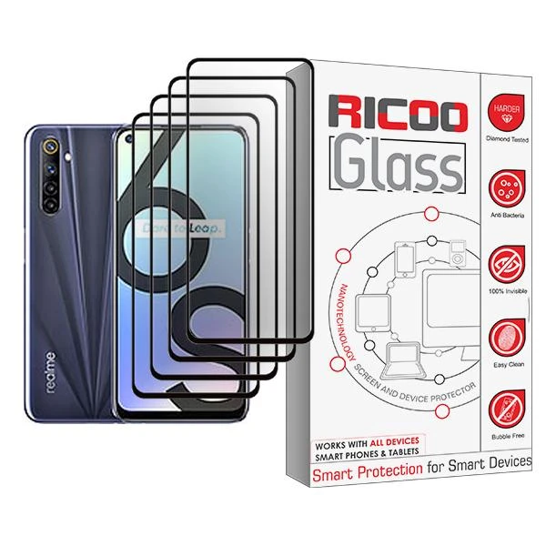 محافظ صفحه نمایش ریکو مدل Glass MIX004 مناسب برای گوشی موبایل ریلمی 6S بسته چهار عددی