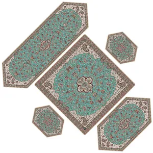 ست 5 تکه رومیزی ترمه حسینی طرح شاه عباسی