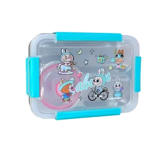 ظرف غذا مدل لانچ باکس لبوبو استیل به همراه قاشق کد 3