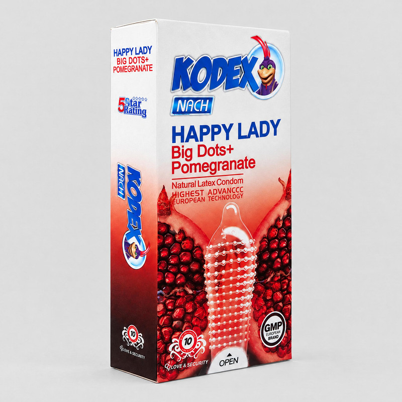 کاندوم ناچ کدکس مدل Happy Lady بسته 10 عددی