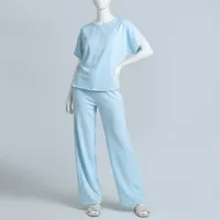 ست تی&zwnj;شرت آستین کوتاه و شلوار راحتی زنانه مدل sade کد 9843