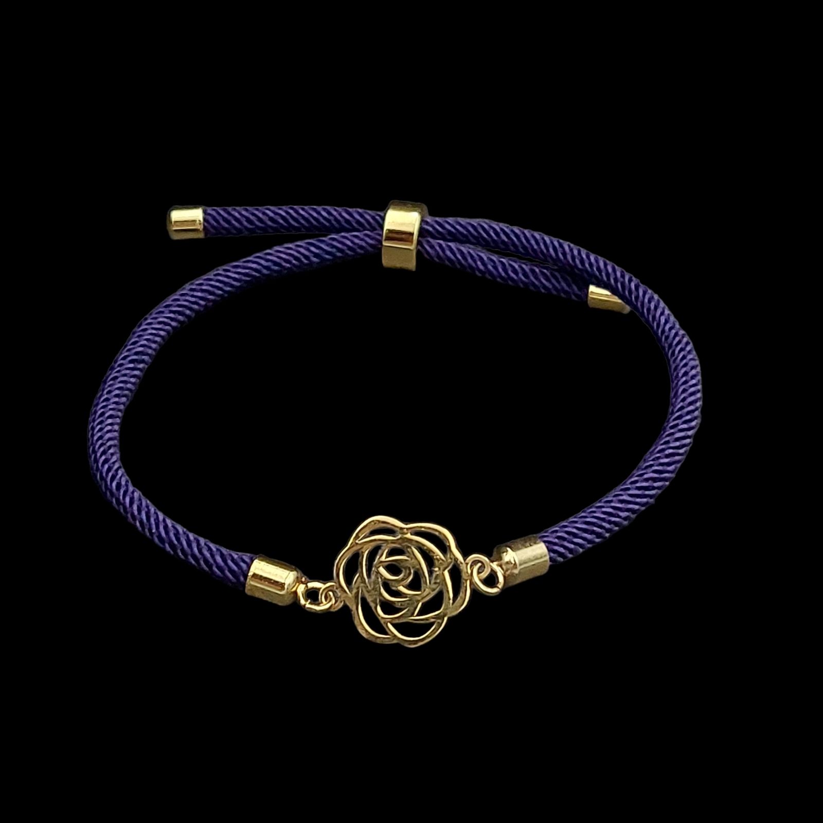 دستبند طلا عیار 18 زنانه مدل گل رز -  - 1