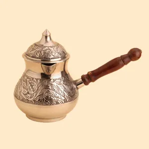 قهوه جوش برنجی مدل گلی 221705