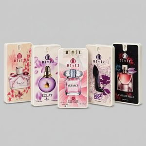 عطر جیبی زنانه دیوایز مدل مری می، لانوین اکلت، ورساچه برایت، گودگرل، لاوی بل ، با رایحه گرم و شیرین حجم 45 میلی‌لیتر بسته 5 عددی