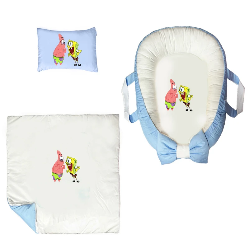 سرویس خواب سه تکه نوزاد ناریکو مدل گارد محافظ دار طرح باب اسفنجی کد 0262