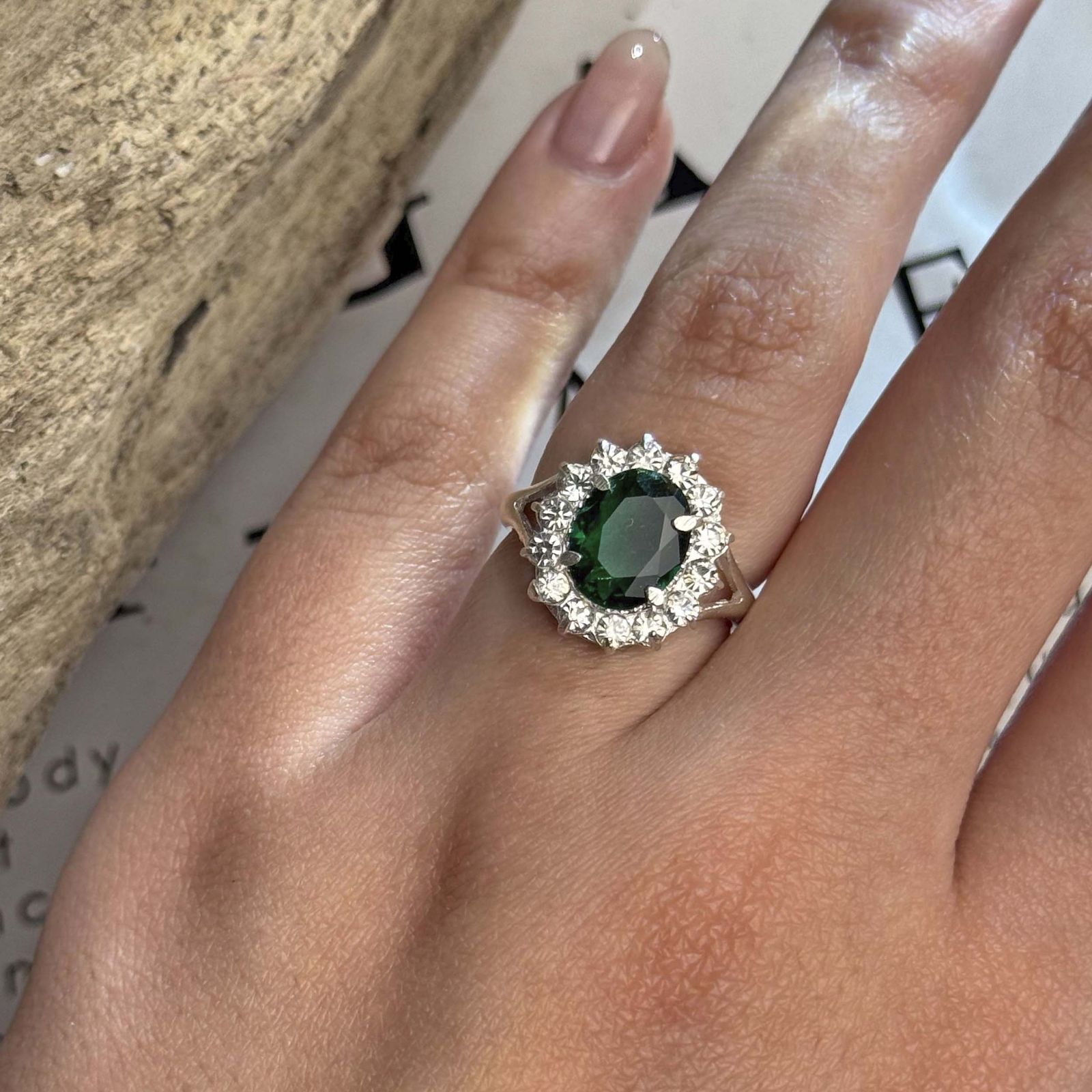 انگشتر نقره زنانه مدل کوارتز تراش جواهری مخراج برلیان بدون ریزش کد AW_706 -  - 2