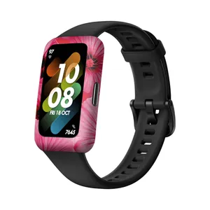 MAHOOT Pink_Flower Cover Sticker for Huawei Band 7 Smartwatch