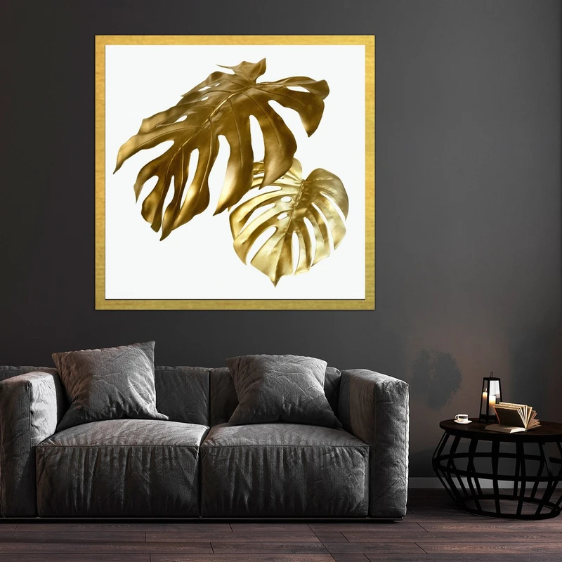 تابلو بکلیت طرح برگ انجیری دکوراتیو مدل قاب شاسی T-S10188