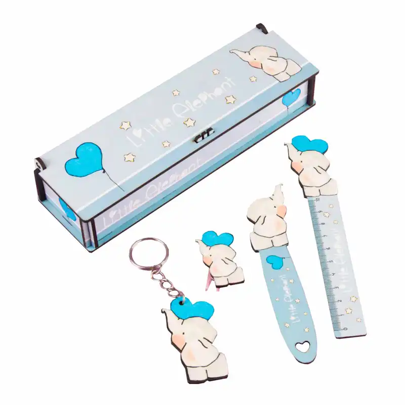 بسته لوازم تحریر طرح فیل مجموعه 5 عددی