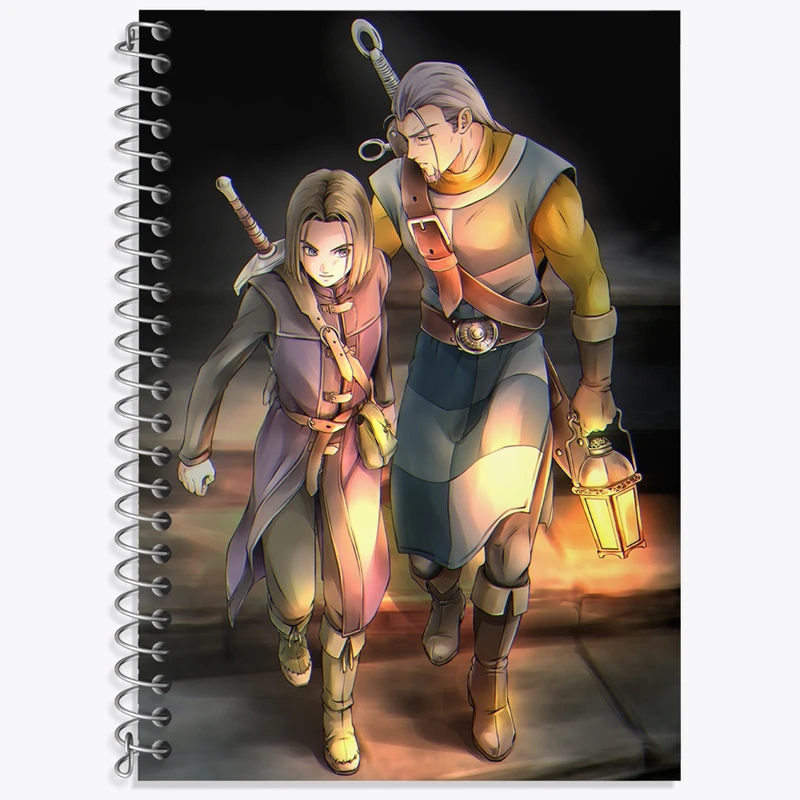 دفتر زبان 50 برگ خندالو مدل دو خط طرح بازی دراگون کوئست (Dragon Quest) کد 35187