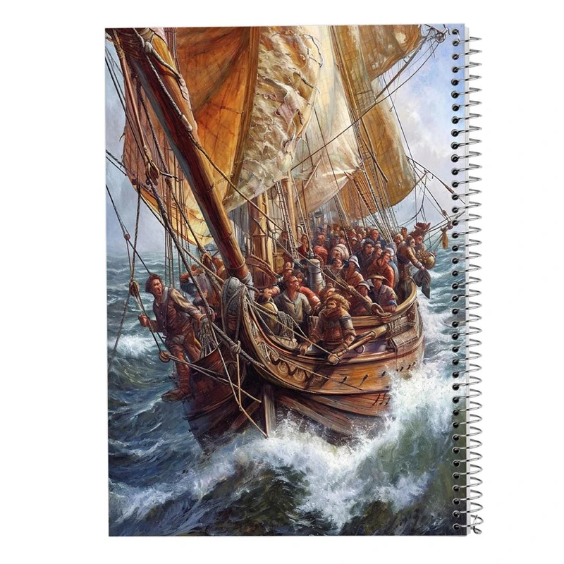 دفتر ژورنال نویسی 50 برگ مدوپد مدل نقطه ای طرح کشتی کد DF15126