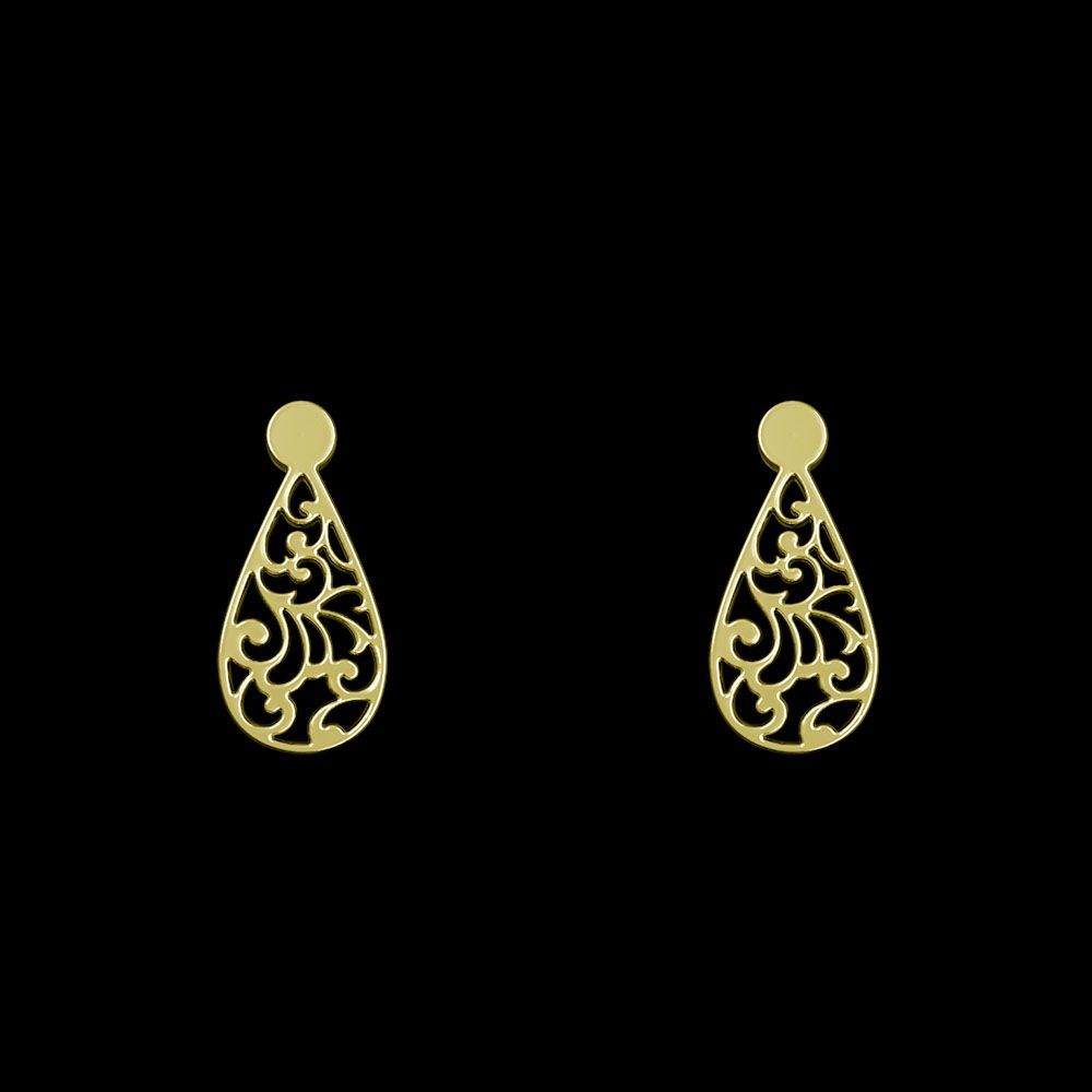 گوشواره طلا 18 عیار زنانه مدوپد مدل اسلیمی کد GA1-15300 -  - 1
