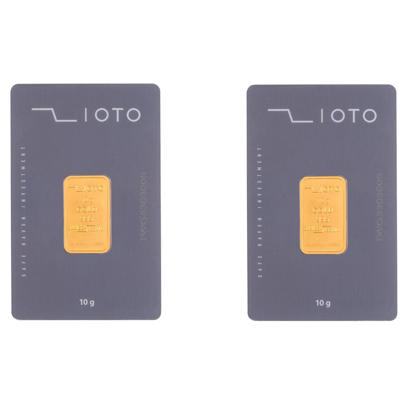 شمش طلا 24 عیار زیوتو مدل CAu-p10 بسته دو عددی