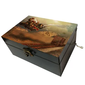 جعبه موزیکال مدل هندلی طرح پرواز واگن و ریل قطار کد T1020