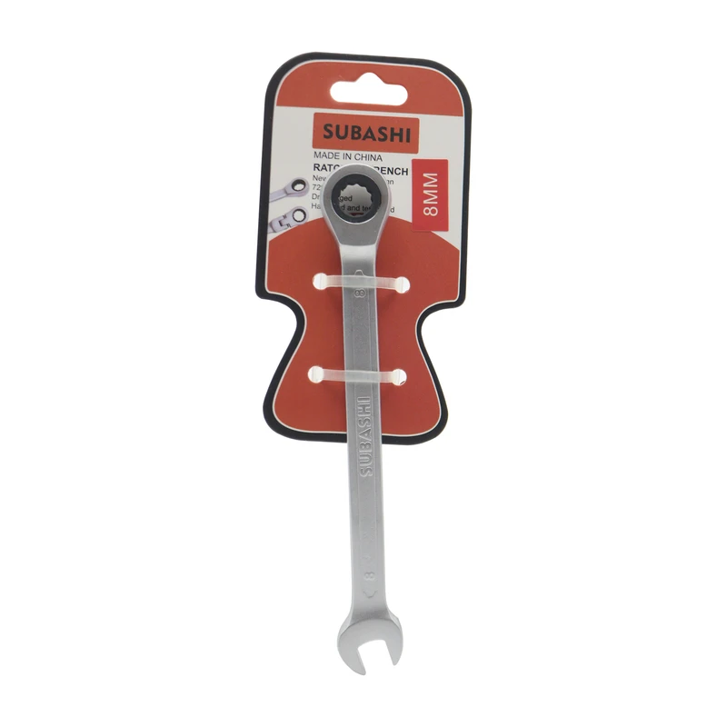 آچار یکسر تخت و یکسر رینگی جغجغه ای سوباشی مدل YP-SIZE08MM سایز 8 میلی متر  