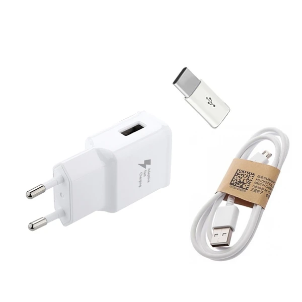 شارژر دیواری مدل ep-ta20ewe به همراه کابل microUSB و مبدل microUSB به USB-C