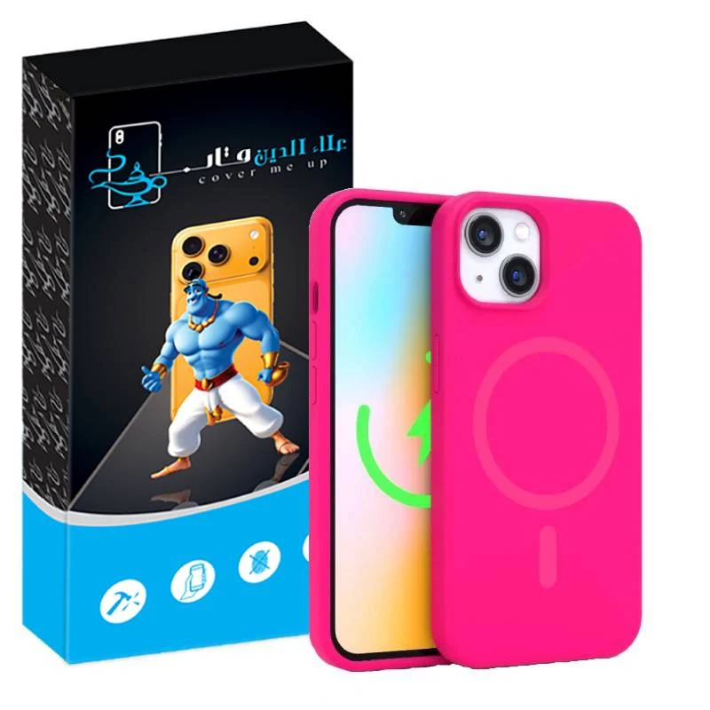 کاور علاالدین قاب مدل سیلیکونی پاک کنی مگ سیف دار مناسب برای گوشی موبایل اپل iPhone 13 / iPhone 14