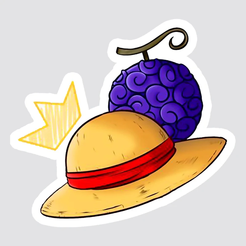 استیکر لپ تاپ پیکسل میکسل مدل انیمه وان پیس میوه و کلاه حصیری کد 01