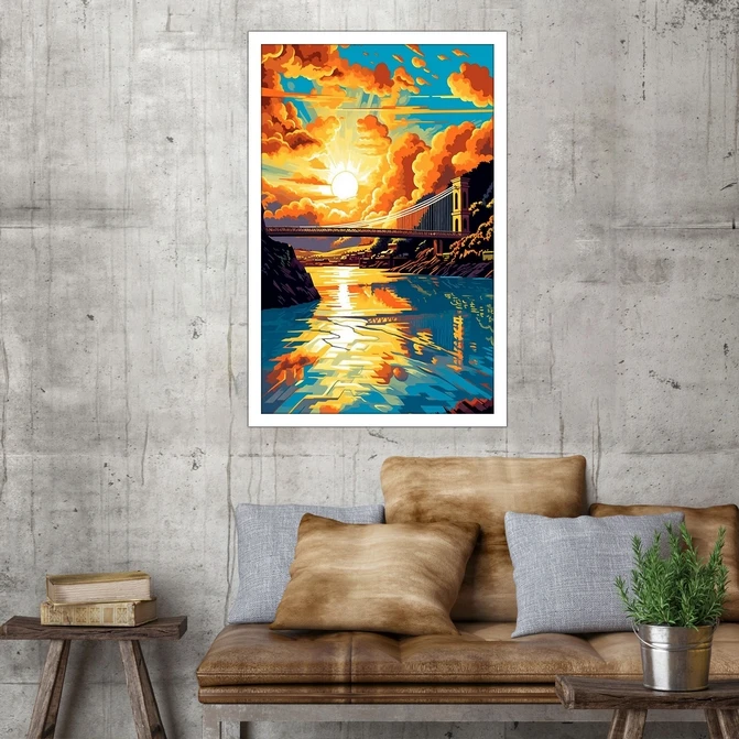 تابلو نوری بکلیت طرح نقاشی رنگ روغن آبستره پل و طبیعت مدل W-MID-18080