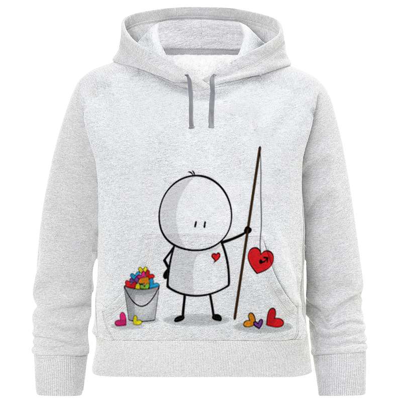 هودی دخترانه مدل آدمک و قلب F1014