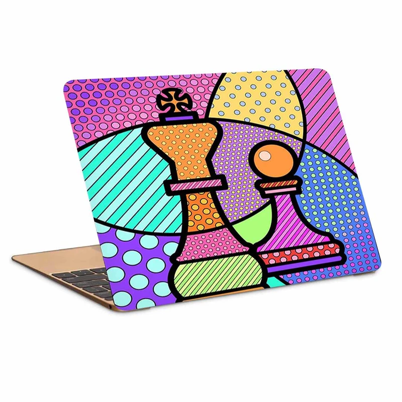 استیکر لپ تاپ مدل مهره شطرنج شاه و وزیر کد P-137 مناسب برای لپ تاپ 15.6 اینچ