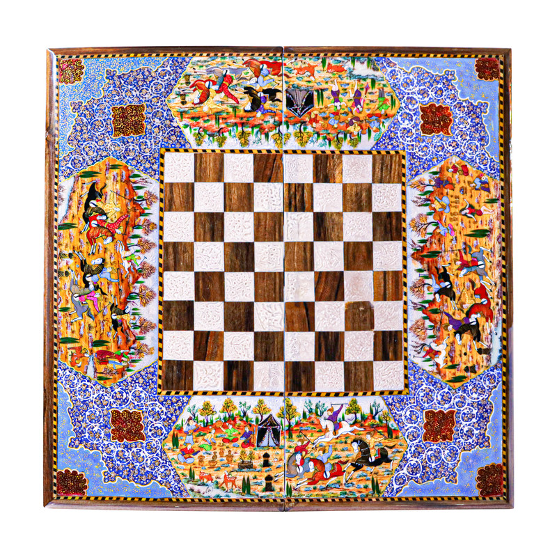 صفحه شطرنج خاتم کاری مدل فوق سوپر ایلیات کد HQ70Magnificent-Art