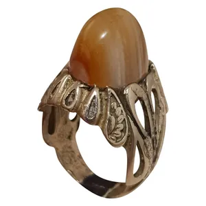 انگشتر نقره مردانه مدل عقیق سلیمانی حجر المراد هزار چشم ASHHC2323