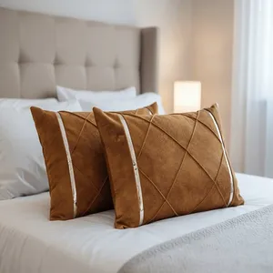 رو بالشی مدل مخمل مبلی نواردار سایز 50*70 سانتی متر بسته دو عددی