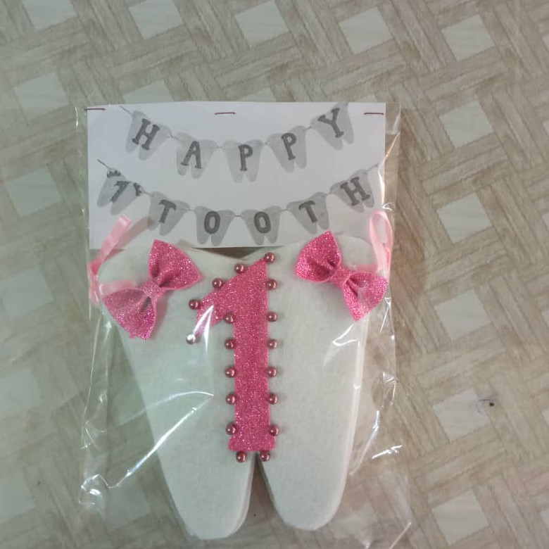 ریسه تزئینی مدل تولد دندونی دخترانه اکلیلی کد 01