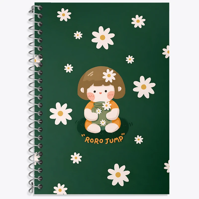 دفتر زبان 50 برگ خندالو مدل دو خط طرح دخترانه کیوت کد N3970