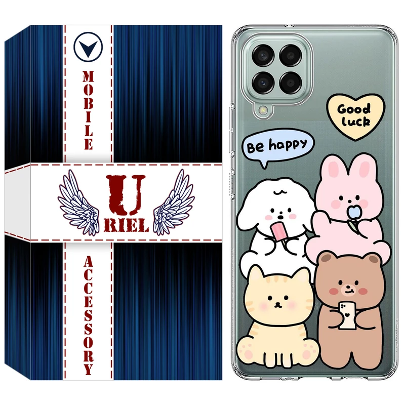 کاور یوریل مدل Clear کد 14 طرح خوشحال مناسب برای گوشی موبایل سامسونگ Galaxy A12 / A12 Nacho / M12 / F12